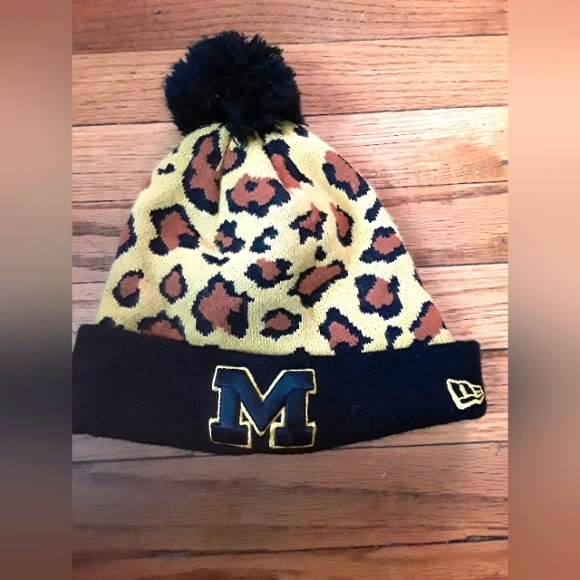 New Era - University of Michigan Women's Leopard pattern Knit Hat. - Picture 1 of 4